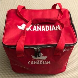 Classic Molson Canadian 24 Can Insulated Cooler Bag Two Zips Two Handles #OS0064